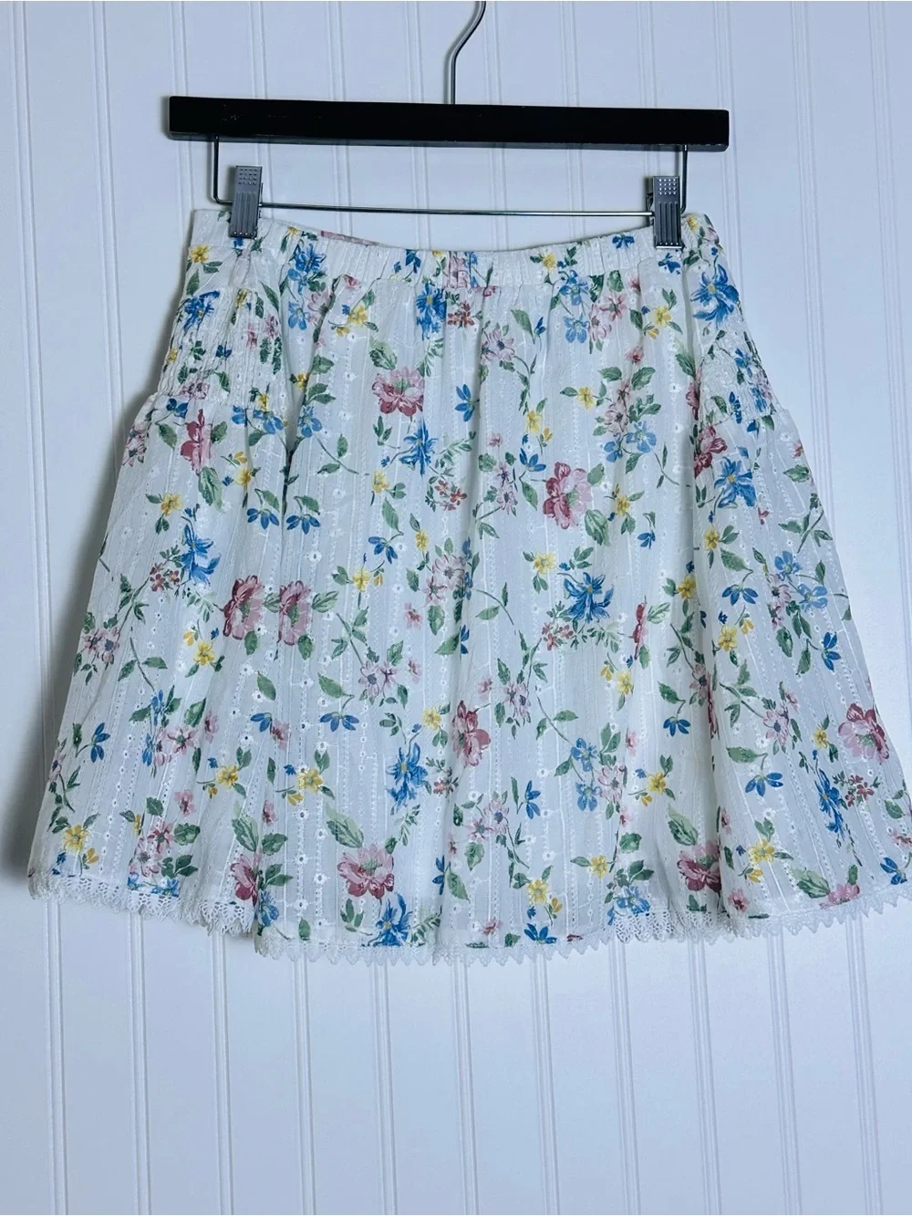 HANNAH BANANA Little Big Tween Girls Eyelet Boho Floral Mini Skirt 14